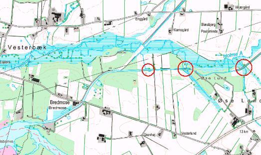 Overdækkede ådale langs Holme Kanal Holme Kanal blev ved etablering ført henover en række mindre ådale, som kanalen krydsede (Figur 3-15). Der findes derfor en mængde jord i disse tildækkede ådale.