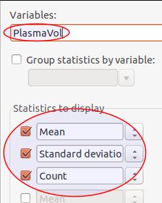 Spredningsmål for skalære variable STATA: Middeltal og standardafvigelse Dataeksempel - fortsat I STATA: Statistics Summaries,... Other tables Compact.