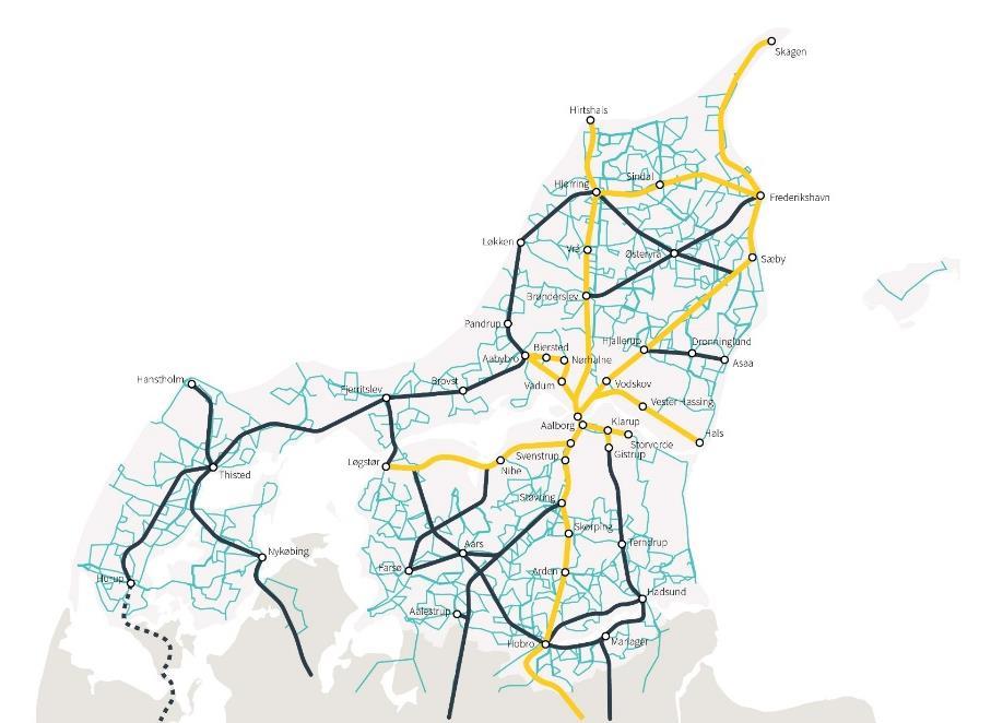 Det Nordjyske Hovednet - for hele Nordjylland Hovednettet i dag Styrket Hovednet