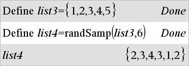 randpoly() Katalog > randpoly(var, Orden) udtryk Returnerer et polynomium i Var af den angivne Orden. Koefficienterne er vilkårlige heltal i området L9 til og med 9.