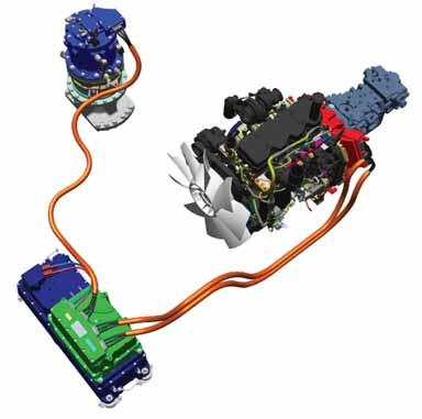 1 2 3 Elektrisk svingmotor En elektrisk svingmotor anvendes i stedet for den sædvanlige hydrauliske svingmotor, og den er udformet til at genvinde energi under svingbremsning.