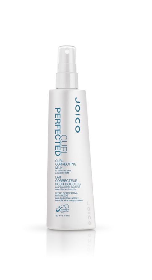 Joico Curl Perfected Curl Correcting Milk er en let conditioning spray, der genopretter ph-balancen, opfrisker håret og gør krøllerne sundere at se på.