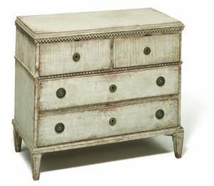 402 A late gustavian white painted commode.