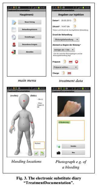 SmartMedication Væsentligste funktioner Applikation til patienter: Elektronisk dagbog til optegnelse af data over behandling (detaljer for injektion): Tidspunkt, dato, mængden af koncentrat anvendt