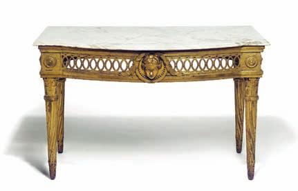 655 655 Two almost identical danish Louis XVI giltwood console tables with