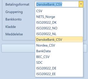 Danske Bank (DanskeBank_CSV) og Nordea (Nordea_CSV) har deres eget udlæsningsformat. De andre banker er tilknyttet en af de tre bankcentraler (BankData, BEC_CSV eller SDC).