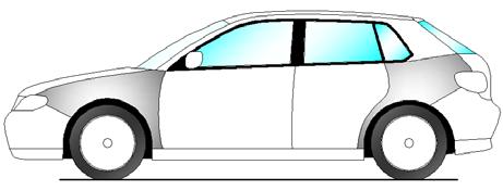 .2.5.8 Jalousi 3-dørs bil 251-1 5-dørs bil Det er en kombination af skråt stillede gæller inden for omkredsen af en åbning som dækker et objekt bag gællerne betragtet vinkelret på åbningens overflade.