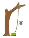 slå et pælestik med sikring omkring klatrerebet og trække pælestikket helt op til den gren, du har valgt som