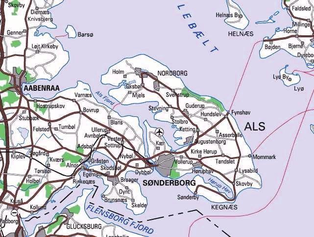 Særligt om offentlig transport på Als og Kegnæs I forhold til dækning af den sydøstlige del af Jylland i området Alssund samt øen Als og halvøen Kegnæs, er Praktikcentret centralt placeret, og i