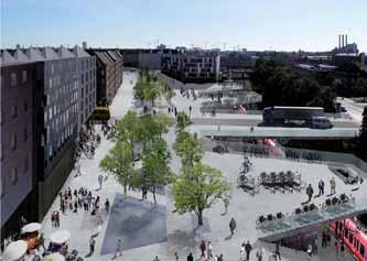 Plads P Pladsen skal anlægges med hård belægning, hvor der er kørespor til tilgrænsende bebyggelse samt til Carlsberg Station og forpladsen hertil.