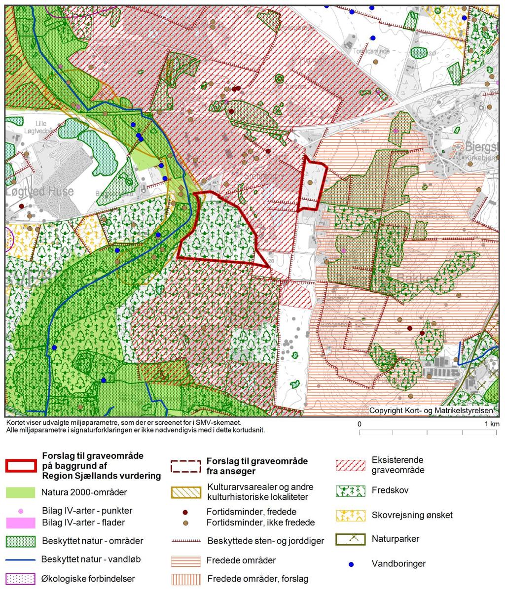 Kort med udvalgte miljøparametre for Stenrand Delområde Beskrivelse af området Stenrand Delområde er en del af det regionale graveområde ved Kalundborg.