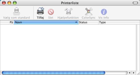 2: klik på ikonet Printercentral. 15 Klik på Tilføj. Mac OS X 10.2.4 til 10.