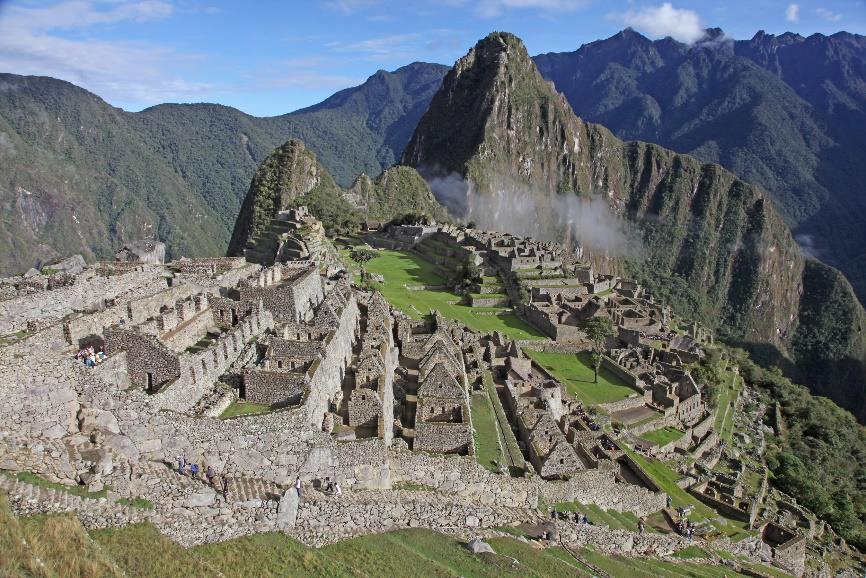 Bag Machu Picchu rejser bjerget Huayna Picchu sig.