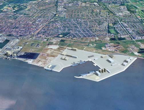 9. Østhavnen - den nye del af havnen ESBJERG HAVN OG BY At sikre udviklingsmulighederne for Esbjerg Havn med etablering af en ny Østhavn.