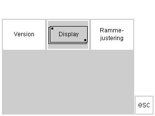 60 Setup-program Service-display Service-displayet fremkommer Tryk i feltet display Vælg dette felt, hvis valg af felter ikke fungerer nøjagtigt Afstemning (kalibrering) Kalibreringsdisplayet