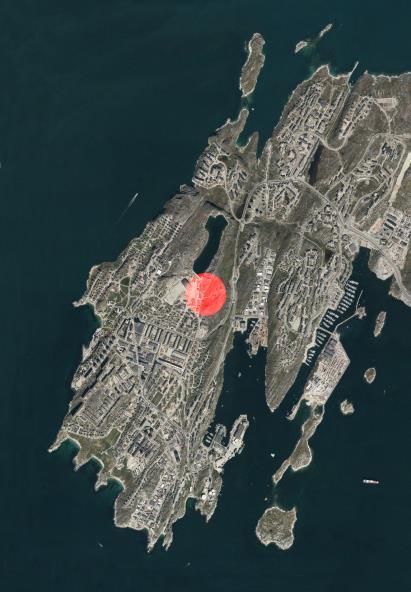 1A15-2 NUUK REDEGØRELSE 1. REDEGØRELSE PLANOMRÅDET Området "Inussussuaq" er ca. 8,1 ha. stort og ligger nordvest for Stadionområdet midt på Nuuk halvøen.