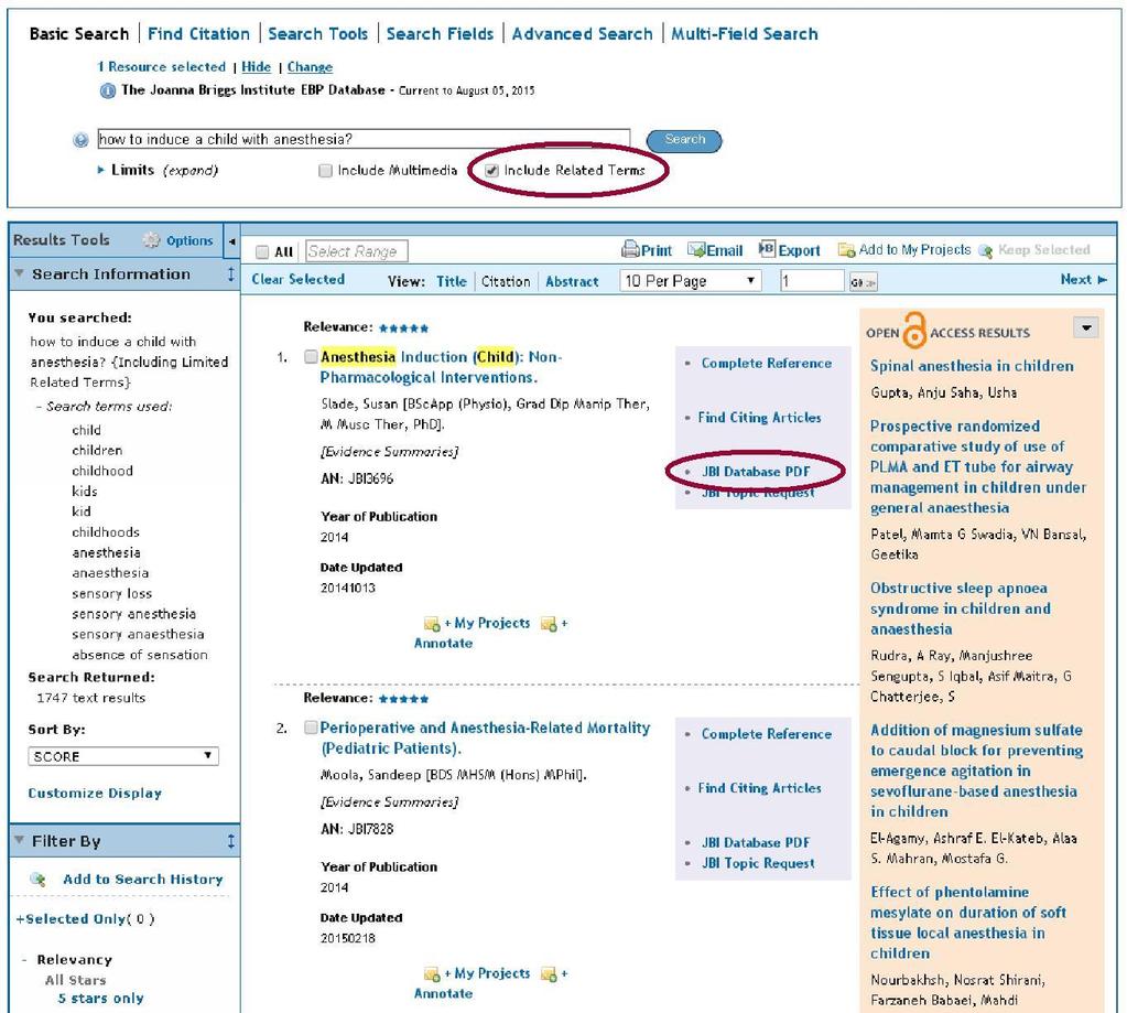 PubMed og Cinahl, så er det ofte mere hensigtsmæssigt at anvende Basic Search funktionen.