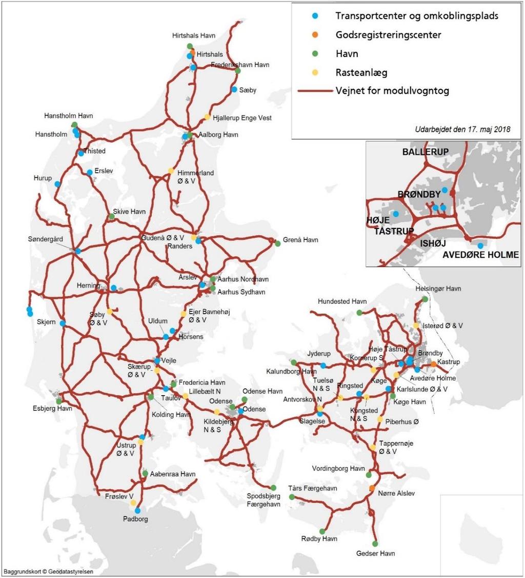 The EMS-map of Denmark by 2018 2008: Aprox. 1000 km state roads Aprox. 10 km local roads Connecting 