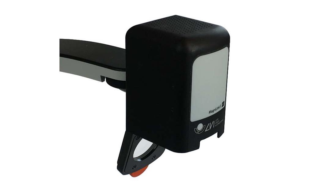 6.3.2 Positionssensor MagniLink S er udstyret med en positionssensor, der bruges til at skifte mellem læseindstilling (brugeren peger kameraet ned, og objektivet vippes på plads) og