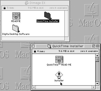SOFTWARE INFORMATION / MACINTOSH Installation af QuickTime 3.0 QuickTimeTM 3.0 er nødvendig for at afvikle Digita DesktopTM softwaret på en Macintosh. Installér QuickTime 3.
