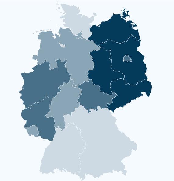 Figur 2. Andel langtidsledige som procent af de ledige i Tyskland, 216 Anm.: der ses på andelen af ledige, som har været arbejdsløse i mindst et år.