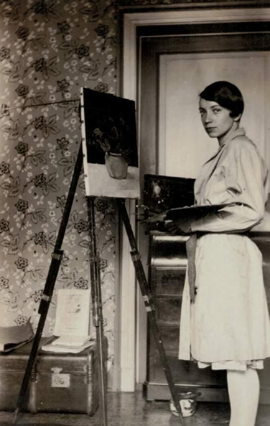 ELSA THORESEN (1906-1994) Portræt af Elsa Thoresen, 1936, privateje Elsa Thoresen blev født af en norsk far og en amerikansk mor i USA, hvor hun også tilbragte sin barndom.