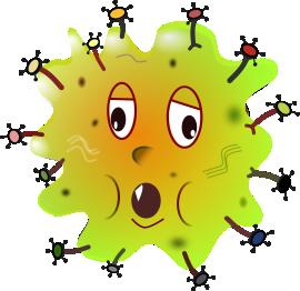 Influenza Sygdommen skyldes oftest en influenzavirus som primært kommer i vinterhalvåret. Smitten spredes gennem luften ved små dråber, hoste og via hænder. Symptomerne er bl.a. høj feber, hovedpine, muskelsmerter, almen svækkelse og - evt.