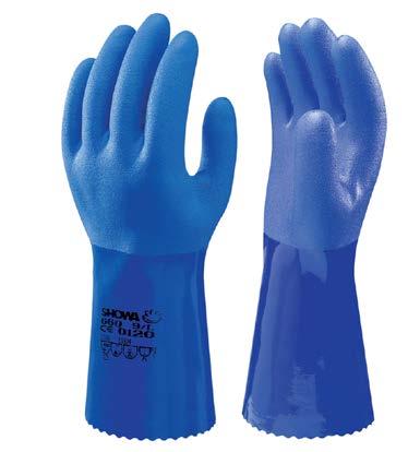Kemikaliehandsker howa Cold Resist Basishandske bomuld ømløs handske i slip-on Pvc-belægning Ru overflade Længde ca.