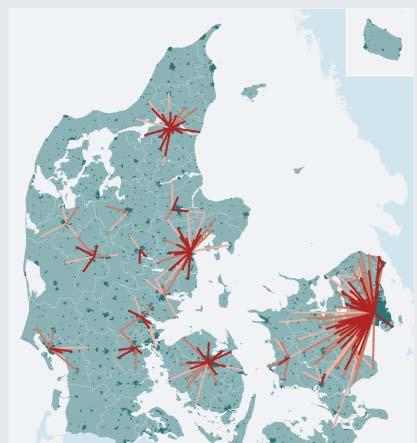 9 Pendlerbyen Lunderskov I forslaget til Miljøministeriets Landsplanredegørelse 2013 tegnes der et billede af pendlingen til de større byer, hvor der er mange arbejdspladser, jf. kortet nedenfor.