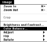Dialogboksen for farvebalancen fremkommer. 2.