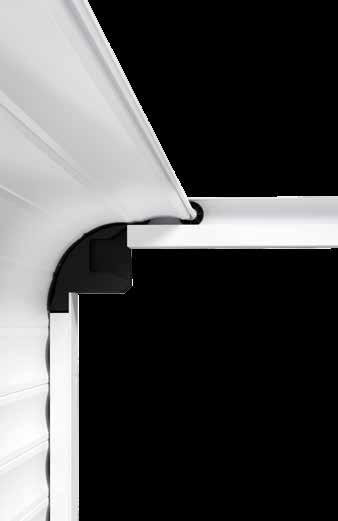Rulleportens portdug opvikles kompakt i portåbningens overligger, så området ved loftet kan bruges til lamper eller som ekstra opbevaringsplads.
