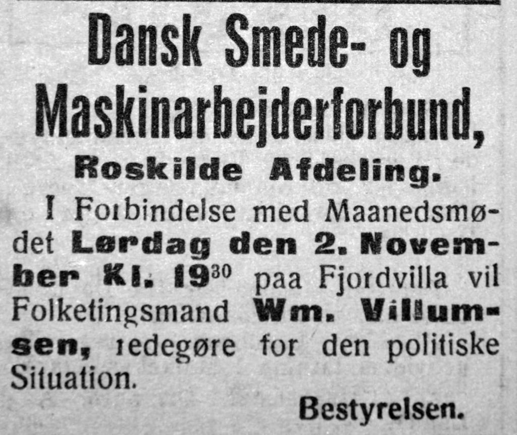 svingede mellem 23,1 % og 33,9 %. Roskildeafdelingen havde 235 medlemmer i 1940, og der var i den periode mellem 55 og 80 af medlemmerne, der var arbejdsløse.