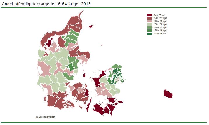 Et skævt Danmark Over 28% Under 18% Mere end 20% af alle voksne