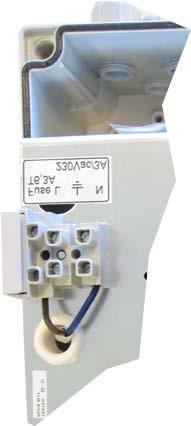 Print monteret i kasse med intern strømforsyning - TR-EM-288-SAF-T-230 Kassen monteres med 4 skruer og strømforsyningen