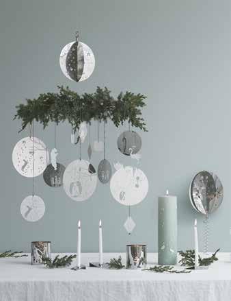 DECEMBER TALES COLLECTION DESIGN BY ALL THE WAY TO PARIS 3586708 / HARE & ESKIMO FAMILY, 2 PCS SMALL STAINLESS STEEL ORNAMENTS WITH GREY SILK THREAD Ø: 90 MM DKK 99 / EUR 14 / GBP 12 / NOK 129 / SEK