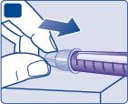 5 Efter injektionen A Før nålens spids ind i den ydre nålehætte, mens den ligger på en plan overflade, uden at røre ved nålen eller den ydre nålehætte.