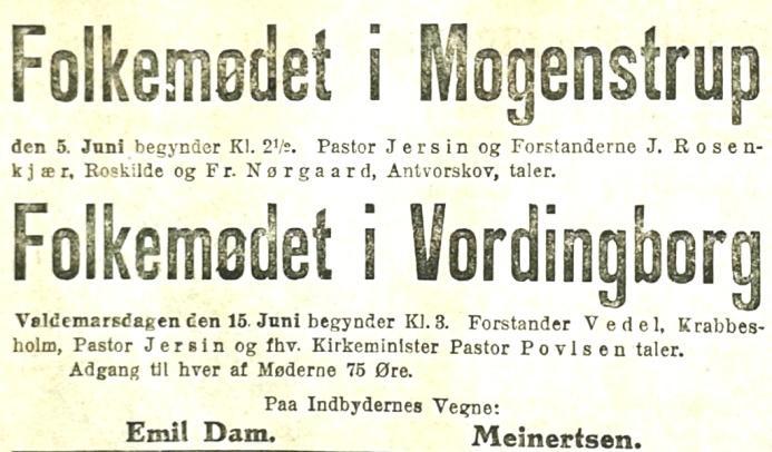 Grundlovsmøder i Mogenstrup Skov 1921-1925