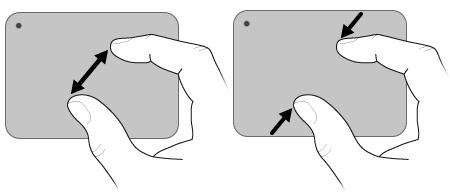 størrelse. Zoom ud ved at anbringe to fingre adskilt på TouchPad'en og derefter samle fingrene for at reducere et objekts størrelse.