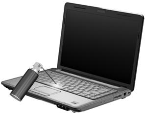 Rengøring af TouchPad og tastatur Snavs og fedt på TouchPad'en kan få markøren til at hoppe rundt på skærmen.