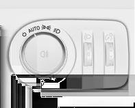 118 Lygter Lyskontakt med automatisk tilkobling af nærlys Lyskontakten har følgende positioner: AUTO : automatisk tilkobling af nærlys: Udvendige lygter tændes og slukkes automatisk, afhængigt af de