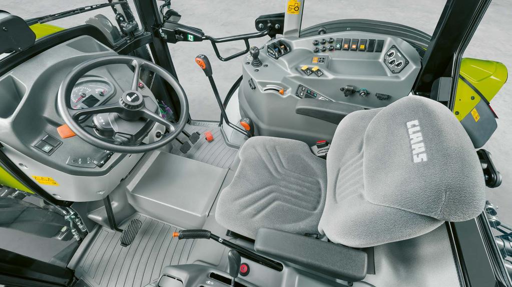 Bedre komfort højere produktivitet. Komfort Med ELIOS 200 modellerne har CLAAS også introduceret en moderne og ergonomisk kabinegeneration i den kompakte 4-cyl. klasse, som lever op til alle krav.