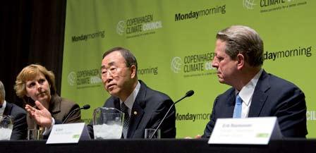 Blandt andre talte den tidligere amerikanske vicepræsident Al Gore og klimaminister Connie Hedegaard. Derudover deltog statsminister Lars Løkke Rasmussen også i arrangementet.