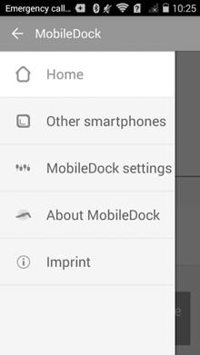 5. Opdater MobleDock-frmware. 6. Tlbage tl Home Screen. 7. Vs og admnstrer andre smartphones, som er forbundet med MobleDock. 8.
