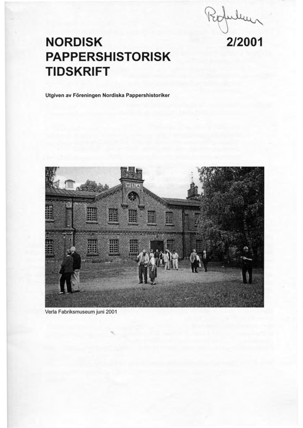 NORDSK PAPPERSHSTORSK TDSKRFT 2/2001 Utgiven av