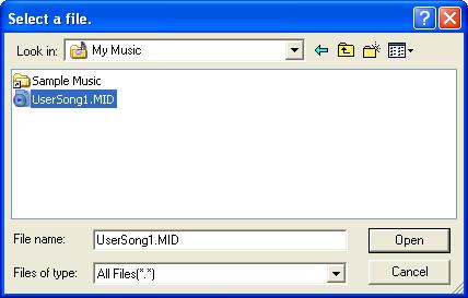 Overførsel af MIDI-filer, herunder melodier Overførsel af MIDI-data fra computeren til instrumentet Afhængigt af instrumentet og computerens operativsystem kan de viste menuer og skærmbilleder