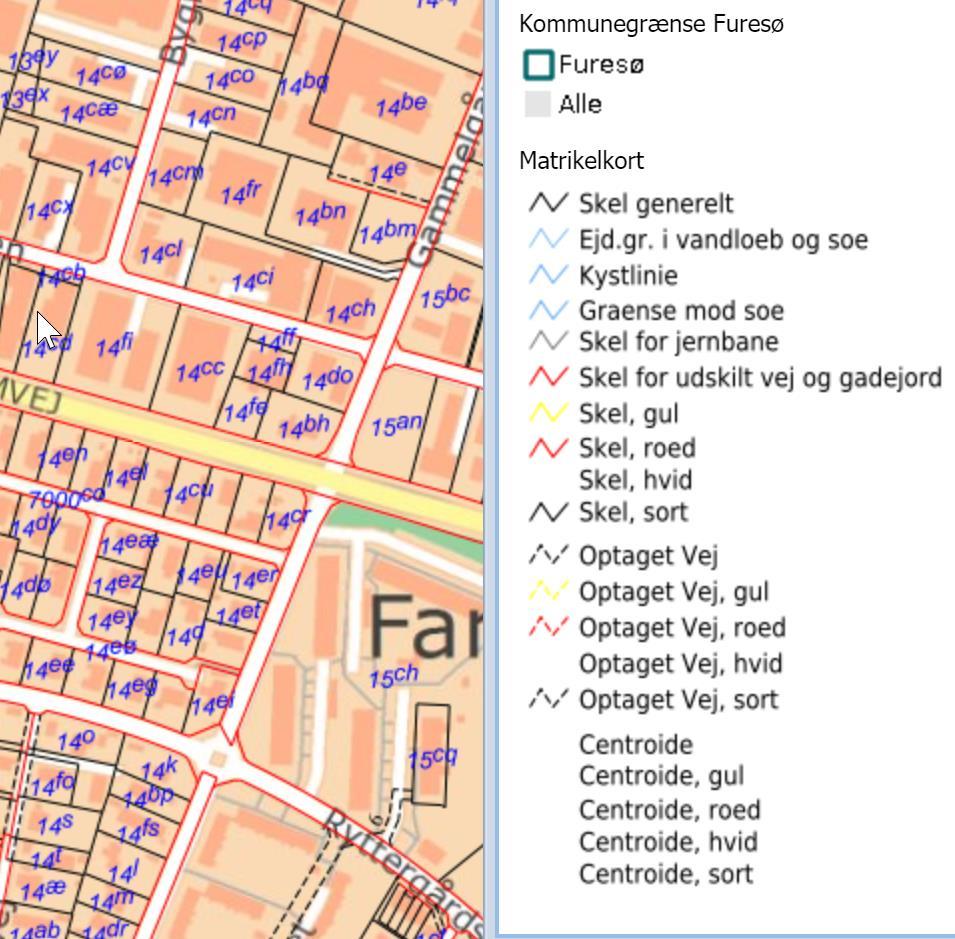 matrikelkortet er vejledende. Figur 46 Furesø Kommune webgis. 4.2.4 Kombination af kort og register Endelig er der også løsninger, hvor visning af kort og registerdata er vægtet mere ligeligt.