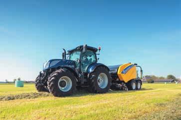 ballepresseren og pakkeren Kombinationen af presser og pakker kan også betjenes med grebene i en ISOBUS kompatibel traktor Lavet til krævende ballepresning Skår med tungt græs, vanskeligt