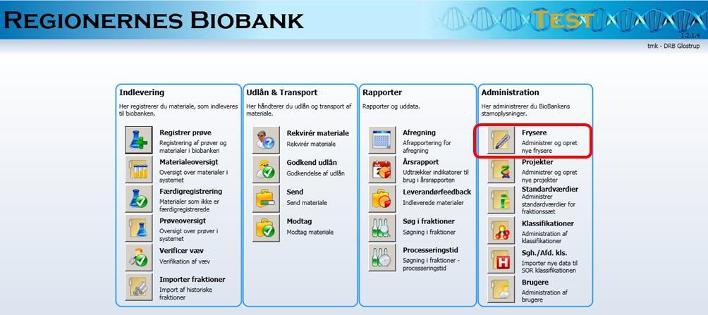 Instruks for fryseradministration Regionernes Bio- og GenomBank Formål Denne instruks gennemgår procedurer omkring A. oprettelse af frysere og B.