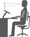 Normal arbejdsstilling: Skift jævnligt arbejdsstilling, så du undgår at få ubehag som følge af at sidde i den samme stilling i for lang tid.