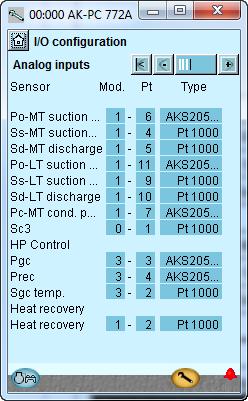kompressor MT AO1 3 5 0-10 V Hastighedsstyring, kompressor LT AO2 3 6 0-10 V Hastighedsstyring, EC AO3 3 7 0-10 V Føler Indgang Modul Punkt Type Beholdertemperatur Shr AI2 1 2 Pt 1000